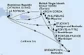 Bridgetown,Fort de France,Pointe-a-Pitre,Road Town,La Romana,Catalina Island,Virgin Gorda,Philipsburg,Fort de France,St John s,La Romana,Catalina Island,Bridgetown