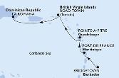 Bridgetown,Fort de France,Pointe-a-Pitre,Road Town,La Romana