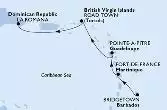 Bridgetown,Fort de France,Pointe-a-Pitre,Road Town,La Romana