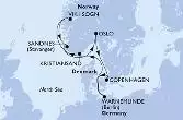 Warnemunde,Kristiansand,Vik i Sogn,Sandnes,Oslo,Copenhagen,Warnemunde