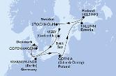 Copenhagen,Warnemunde,Gdynia,Tallinn,Helsinki,Stockholm,Stockholm,Visby,Copenhagen