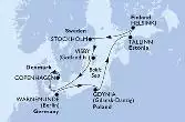 Copenhagen,Warnemunde,Gdynia,Tallinn,Helsinki,Stockholm,Stockholm,Visby,Copenhagen