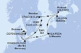 Copenhagen,Warnemunde,Klaipeda,Tallinn,Helsinki,Stockholm,Stockholm,Visby,Copenhagen