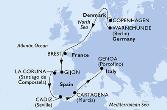 Copenhagen,Warnemunde,Brest,Gijon,La Coruna,Cadiz,Cartagena,Genoa