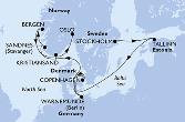 Stockholm,Tallinn,Copenhagen,Warnemunde,Sandnes,Bergen,Kristiansand,Oslo