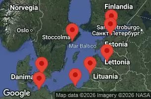 NORWEGIAN SUN - itinerár  9 nocí odchod z HELSINKI, FINLAND dňa 26/07/2026 -  FINLAND, ESTONIA, SWEDEN, LATVIA, LITHUANIA, POLAND, GERMANY, DENMARK