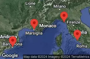 BARCELONA, SPAIN, PROVENCE(MARSEILLE), FRANCE, LA SPEZIA, ITALY, Civitavecchia, Italy, CRUISING