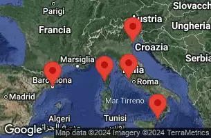 BARCELONA, SPAIN, AJACCIO, CORSICA, Civitavecchia, Italy, SICILY (MESSINA), ITALY, CRUISING, VENICE (RAVENNA) -  ITALY