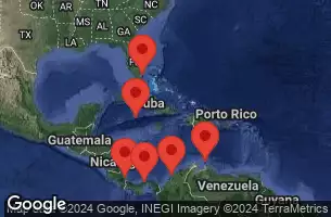 MIAMI, FLORIDA, CRUISING, PUERTO LIMON, COSTA RICA, COLON, PANAMA, CARTAGENA, COLOMBIA, ORANJESTAD, ARUBA, GEORGE TOWN, GRAND CAYMAN