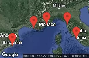 BARCELONA, SPAIN, NICE (VILLEFRANCHE), FRANCE, Civitavecchia, Italy, FLORENCE/PISA(CARRARA) - ITALY, PROVENCE(MARSEILLE), FRANCE