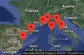 BARCELONA, SPAIN, VALENCIA, SPAIN, CRUISING, PROVENCE (TOULON), FRANCE, NICE (VILLEFRANCHE), FRANCE, AJACCIO, CORSICA, FLORENCE/PISA(LIVORNO),ITALY, Civitavecchia, Italy